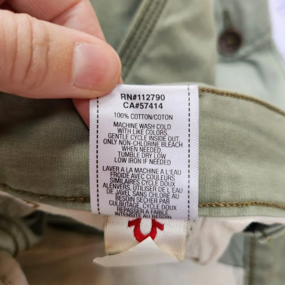 True Religion Green Special Ops Cargo Pants Utility Safari Y2K Military Army 40